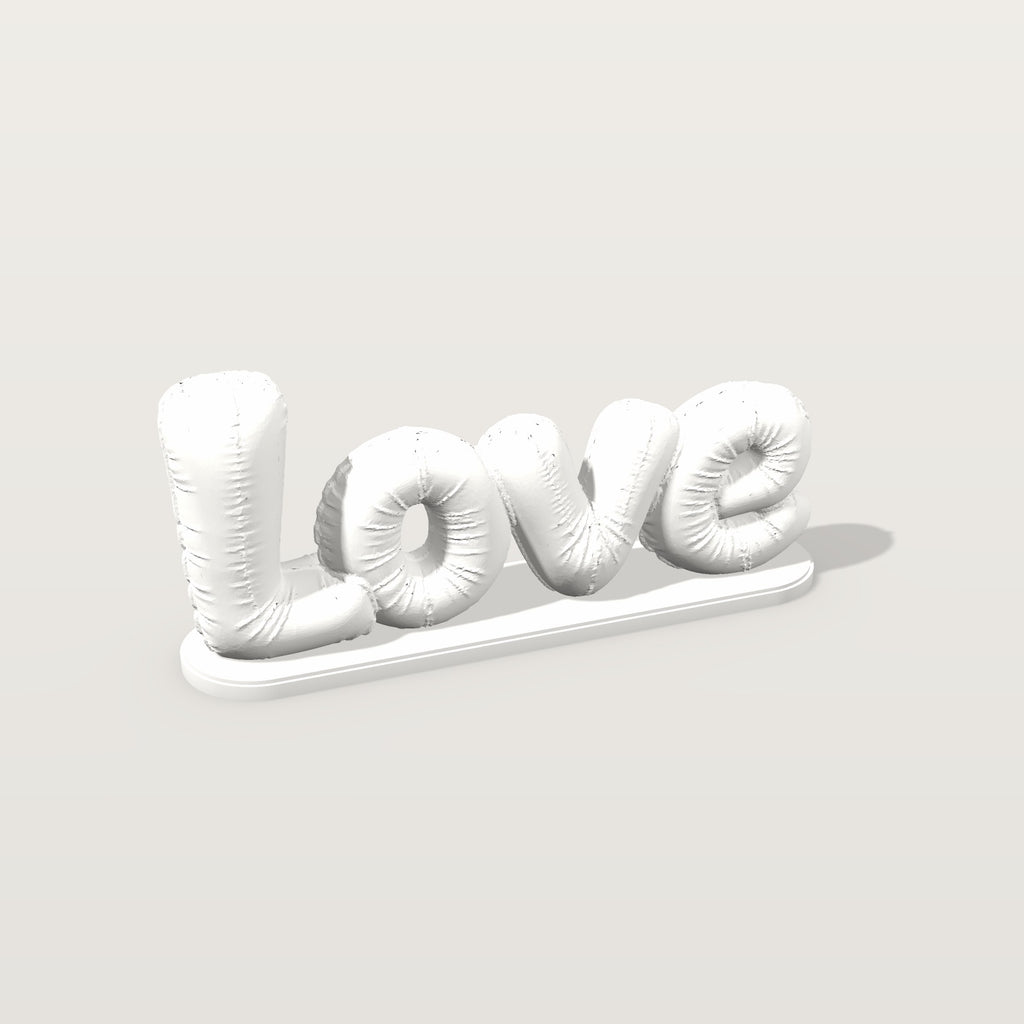 Scritta Love a palloncini bianco neve